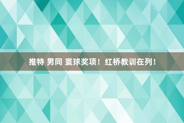 推特 男同 寰球奖项！红桥教训在列！