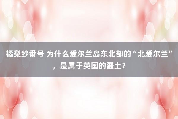 橘梨纱番号 为什么爱尔兰岛东北部的“北爱尔兰”，是属于英国的疆土？