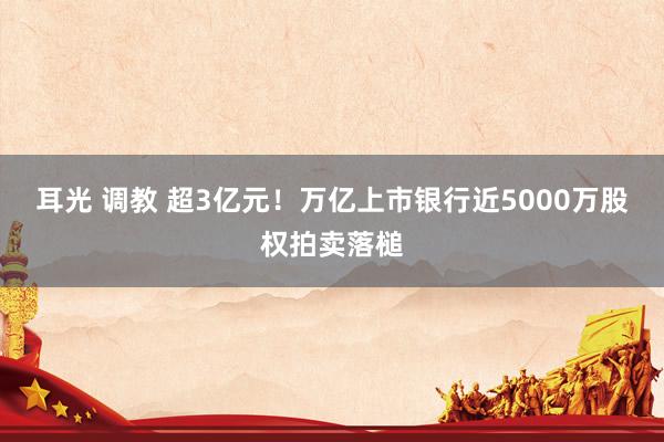 耳光 调教 超3亿元！万亿上市银行近5000万股权拍卖落槌