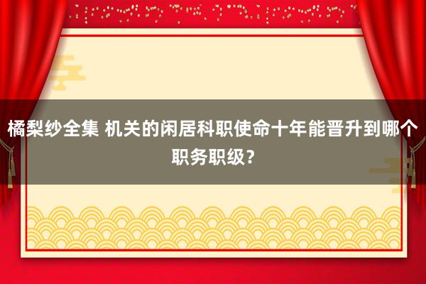 橘梨纱全集 机关的闲居科职使命十年能晋升到哪个职务职级？