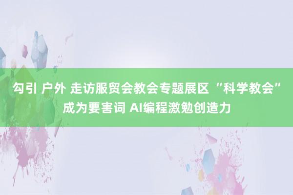 勾引 户外 走访服贸会教会专题展区 “科学教会”成为要害词 AI编程激勉创造力