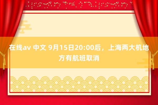 在线av 中文 9月15日20:00后，上海两大机地方有航班取消