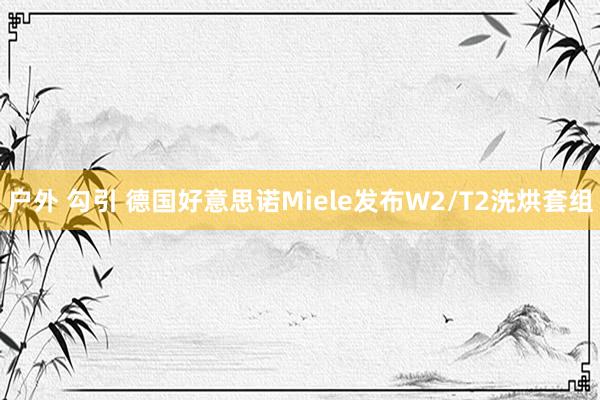 户外 勾引 德国好意思诺Miele发布W2/T2洗烘套组