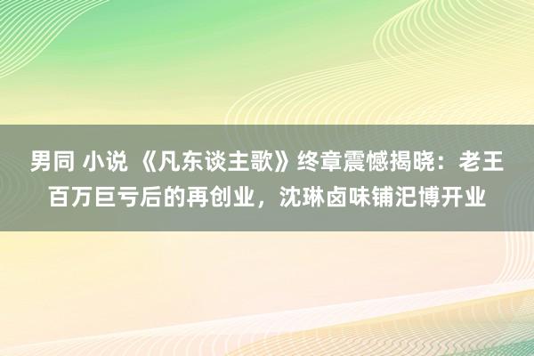 男同 小说 《凡东谈主歌》终章震憾揭晓：老王百万巨亏后的再创业，沈琳卤味铺汜博开业