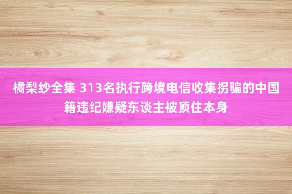 橘梨纱全集 313名执行跨境电信收集拐骗的中国籍违纪嫌疑东谈主被顶住本身