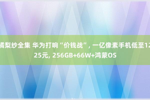 橘梨纱全集 华为打响“价钱战”， 一亿像素手机低至1225元， 256GB+66W+鸿蒙OS