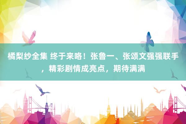 橘梨纱全集 终于来咯！张鲁一、张颂文强强联手，精彩剧情成亮点，期待满满