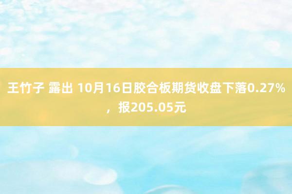 王竹子 露出 10月16日胶合板期货收盘下落0.27%，报205.05元