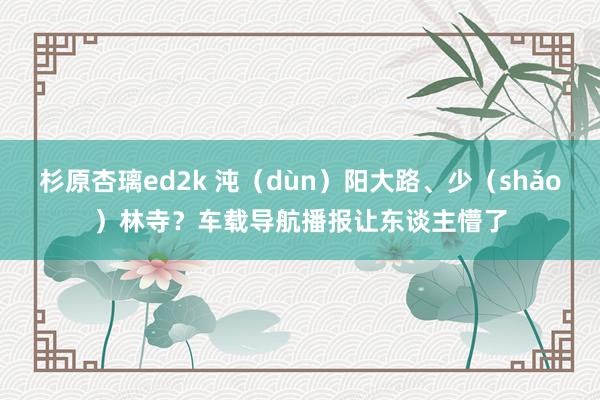 杉原杏璃ed2k 沌（dùn）阳大路、少（shǎo）林寺？车载导航播报让东谈主懵了