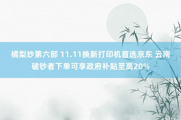 橘梨纱第六部 11.11换新打印机首选京东 云南破钞者下单可享政府补贴至高20%