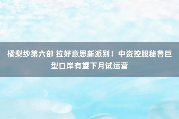 橘梨纱第六部 拉好意思新派别！中资控股秘鲁巨型口岸有望下月试运营