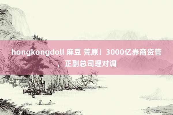 hongkongdoll 麻豆 荒原！3000亿券商资管，正副总司理对调