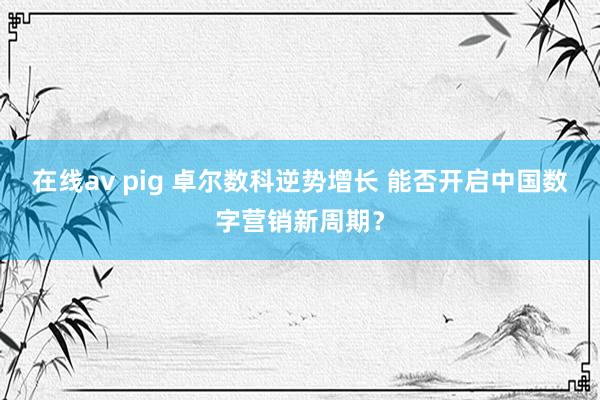 在线av pig 卓尔数科逆势增长 能否开启中国数字营销新周期？