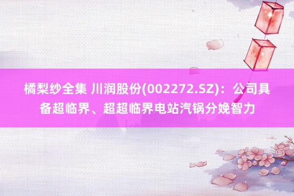 橘梨纱全集 川润股份(002272.SZ)：公司具备超临界、超超临界电站汽锅分娩智力