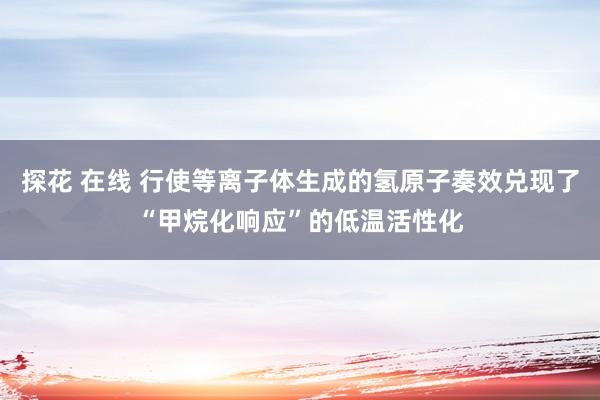 探花 在线 行使等离子体生成的氢原子奏效兑现了“甲烷化响应”的低温活性化