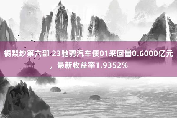 橘梨纱第六部 23驰骋汽车债01来回量0.6000亿元，最新收益率1.9352%