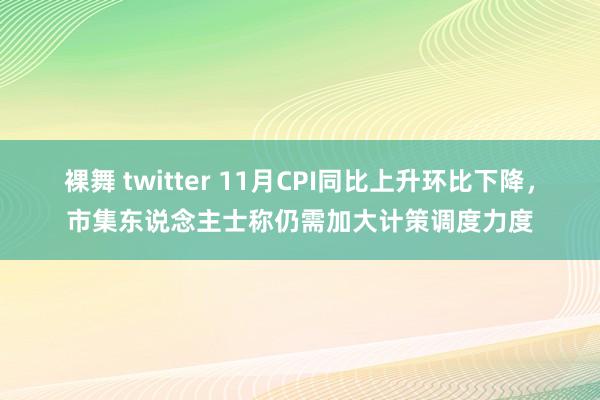 裸舞 twitter 11月CPI同比上升环比下降，市集东说念主士称仍需加大计策调度力度