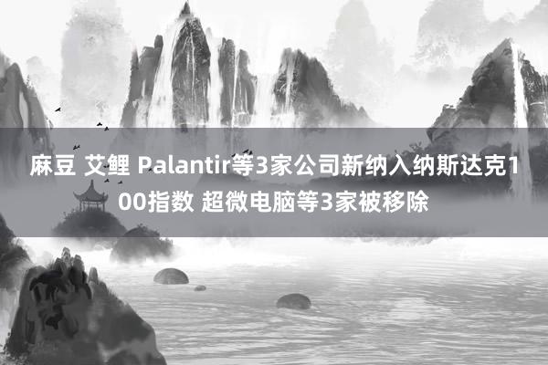 麻豆 艾鲤 Palantir等3家公司新纳入纳斯达克100指数 超微电脑等3家被移除