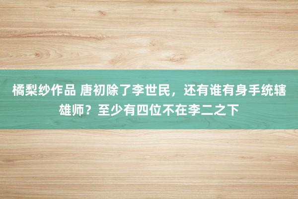 橘梨纱作品 唐初除了李世民，还有谁有身手统辖雄师？至少有四位不在李二之下