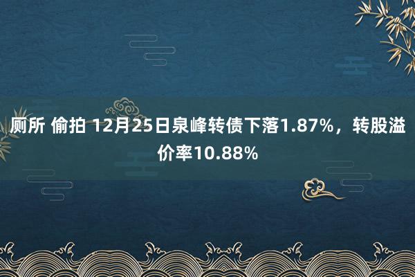 厕所 偷拍 12月25日泉峰转债下落1.87%，转股溢价率10.88%