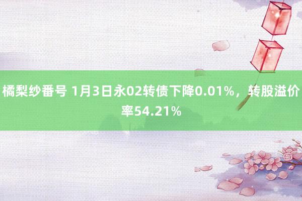 橘梨纱番号 1月3日永02转债下降0.01%，转股溢价率54.21%