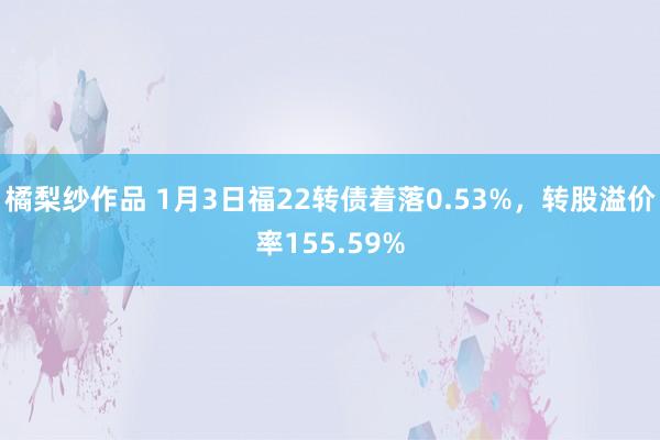 橘梨纱作品 1月3日福22转债着落0.53%，转股溢价率155.59%