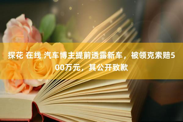 探花 在线 汽车博主提前透露新车，被领克索赔500万元，其公开致歉