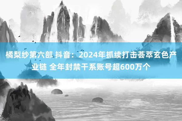 橘梨纱第六部 抖音：2024年抓续打击荟萃玄色产业链 全年封禁干系账号超600万个